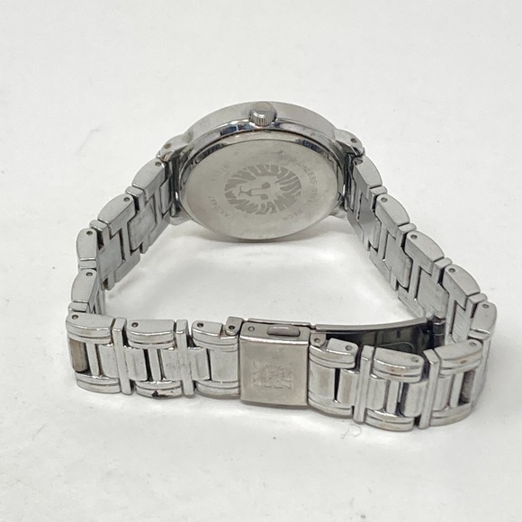Anne Klein Diamond Watch Women 32mm Silver Tone Round New Battery 7.25" - Picture 12 of 14
